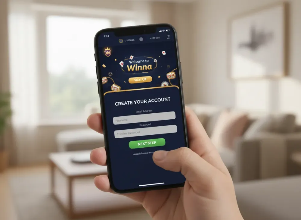 Winna sign up walkthrough for creating your account